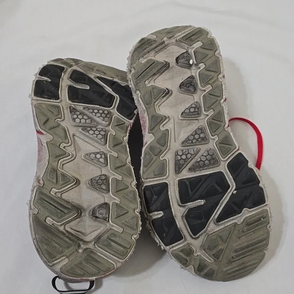 Hoka Red and Gray Running Shoes 10